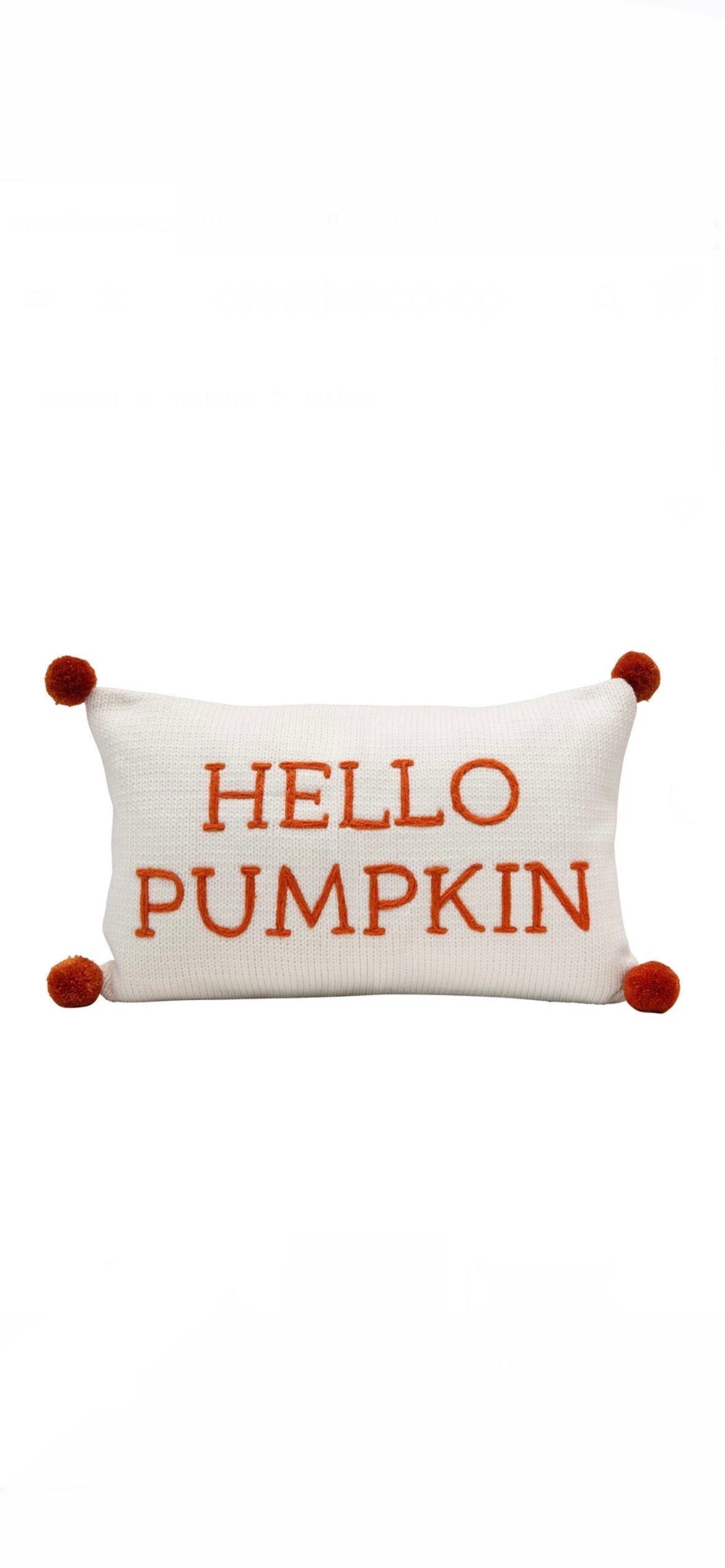 Hello pumpkin pillow deals